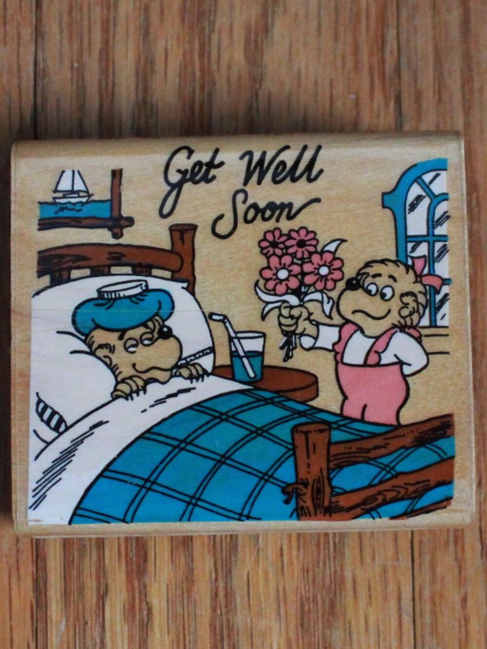 Vintage Inkadinkadoo (w/ Berenstain Bears) 1994 Wooden-Mounted Rubber Stamp